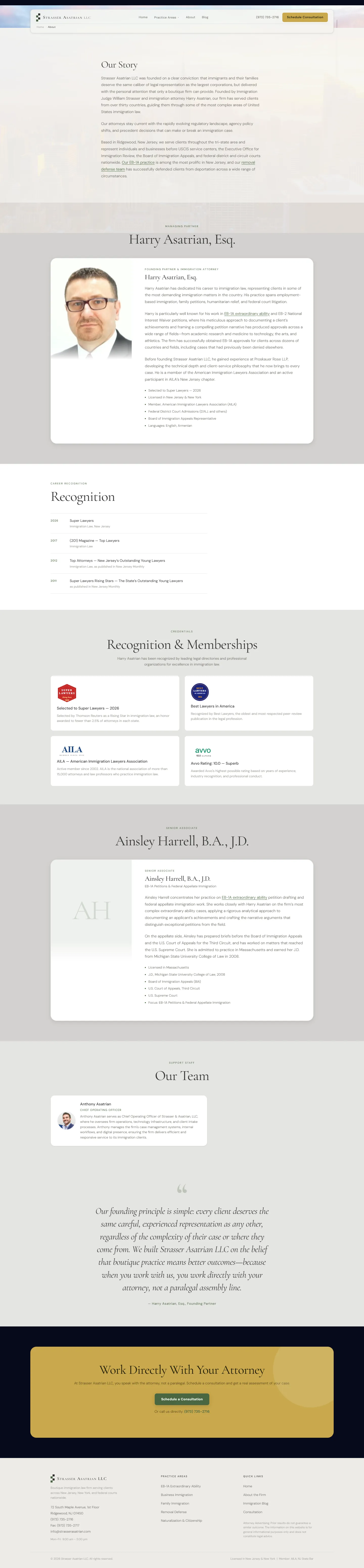 Immigration law firm website - about