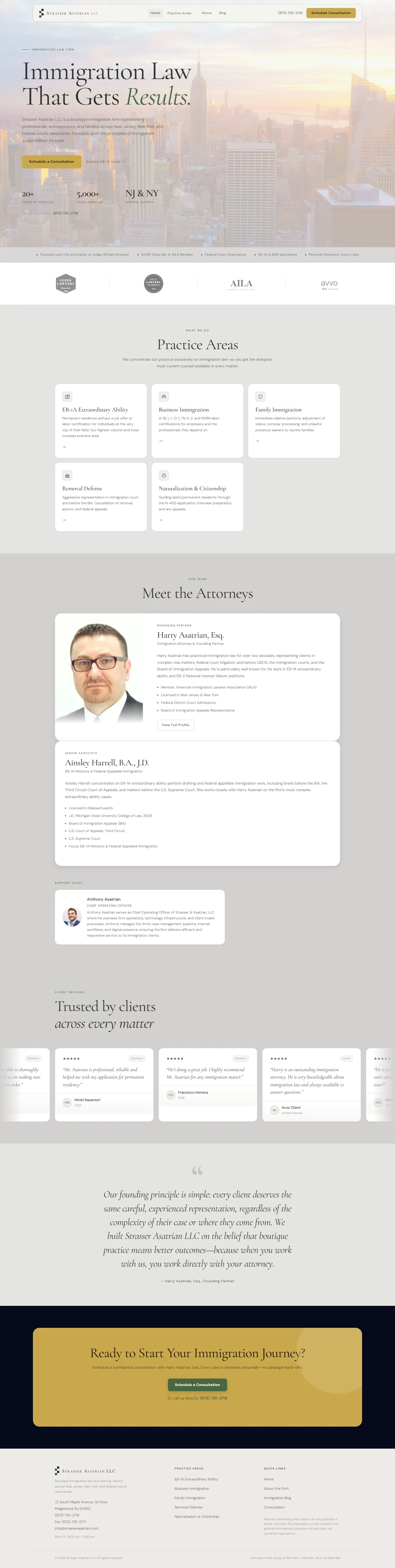 Immigration law firm website - home